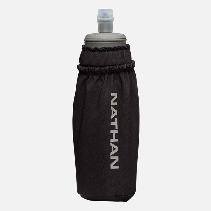 color:Black/Reflective Silver||view:sku image primary||seo:Nathan Pinnacle Soft 14oz Flask Handheld  - Black/Reflective Silver - Front Hero View