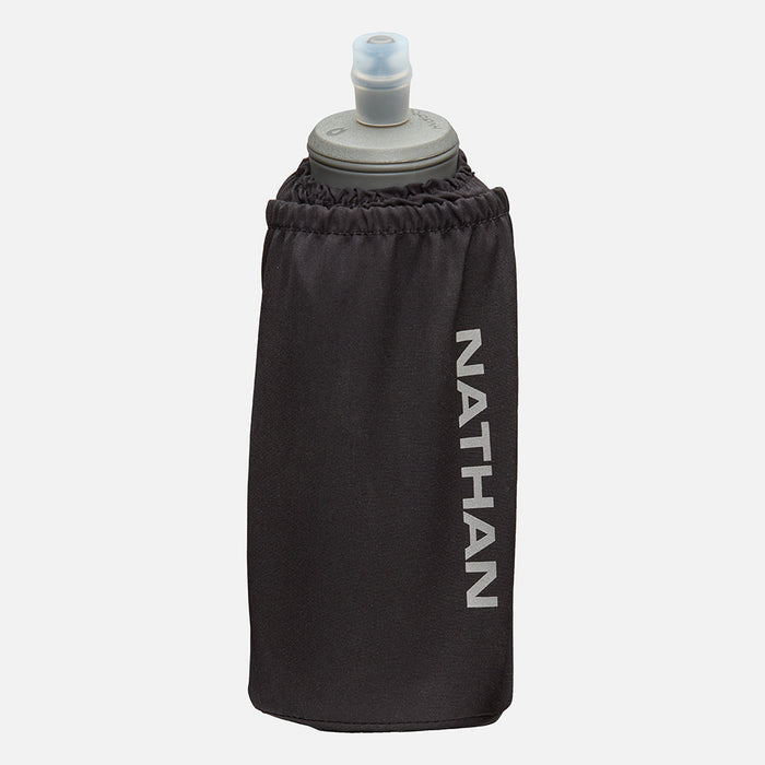 color:Black/Reflective Silver||view:sku image primary||seo:Nathan Pinnacle Soft 18oz Flask Insulated Handheld  - Black/Reflective Silver - Front Hero View