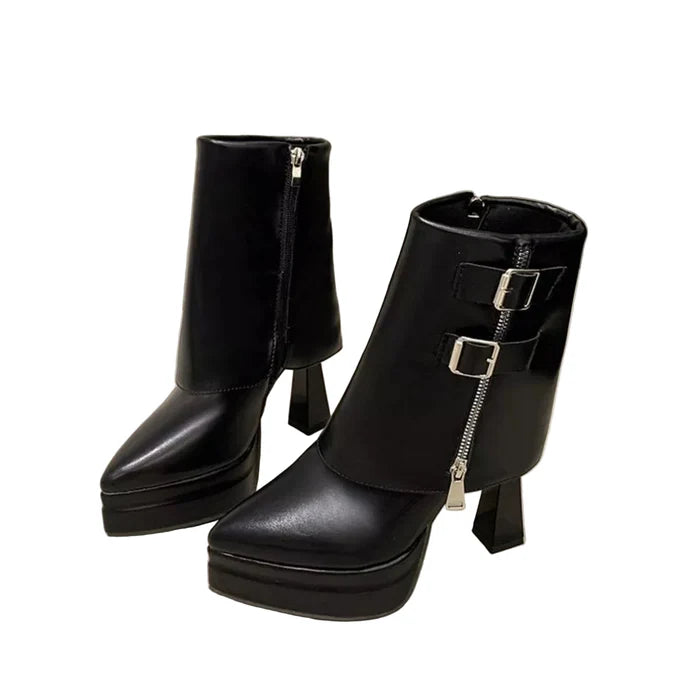 Point Toe High Heels Boots
