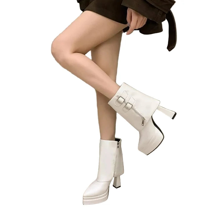 Point Toe High Heels Boots