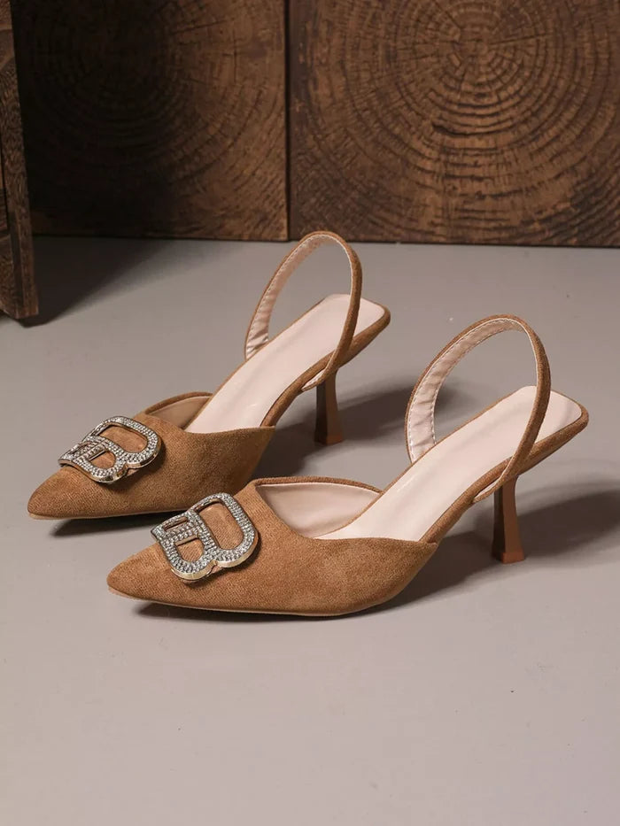 Point Toe Mid Heel Pumps