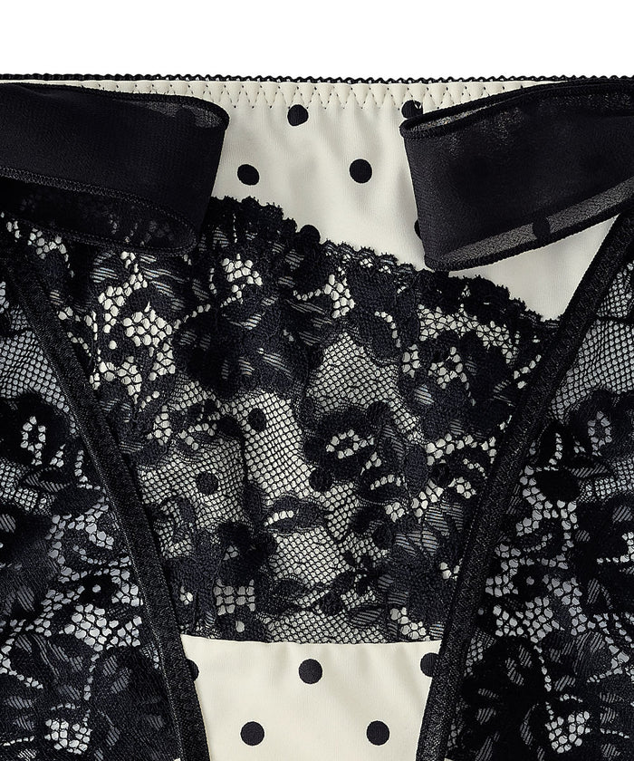 Polka Dot Ribbon Tie Bikini Panty