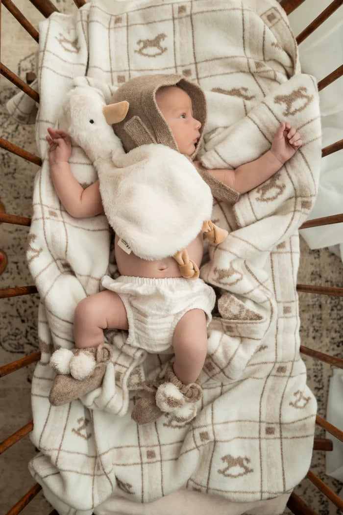 Pop Ya Tot Organic Rocking Horse Knit Blanket