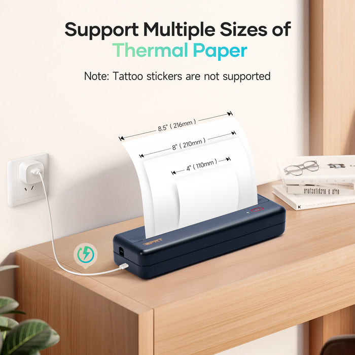 Portable Wireless Printer - with Thermal A4 Paper iDPRT MT890