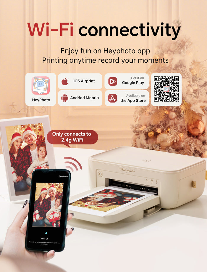 【Pre-order, ships within 15 days】HPRT Photo Printer 4x6 with Photo Paper 128 Sheets and 3 Ribbon