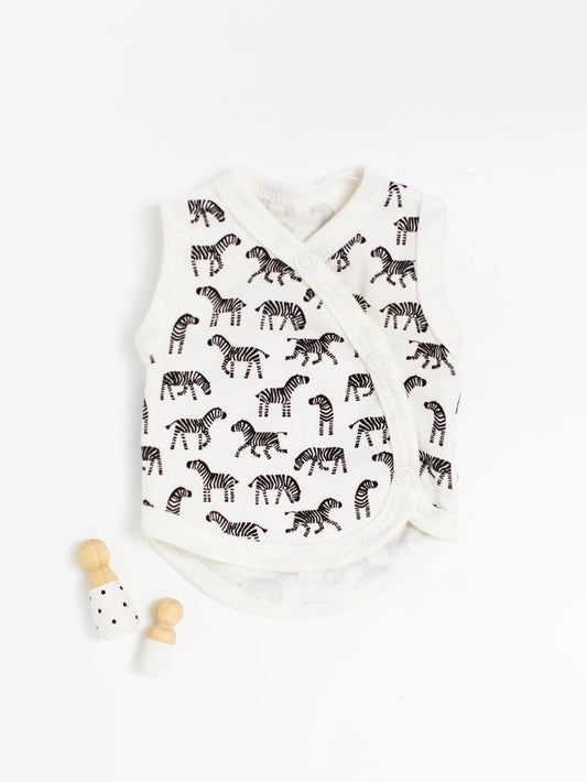 Preemie Incubator Vest, Little Zebras, 100% Organic Cotton Bodysuit / Vest Tiny & Small