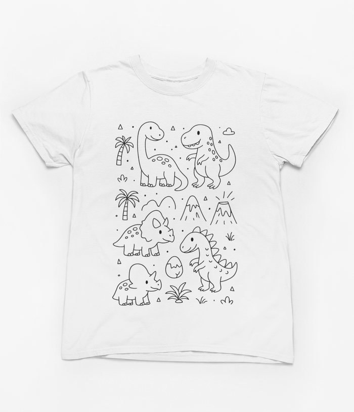 prehistoric pals colour-in dinosaur t-shirt t-shirt second colour product image