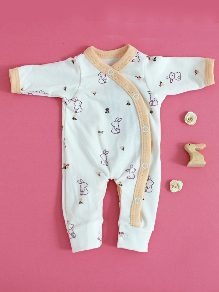 Prem Baby Sleepsuit, Flower Bunny Sleepsuit / Babygrow Tiny & Small