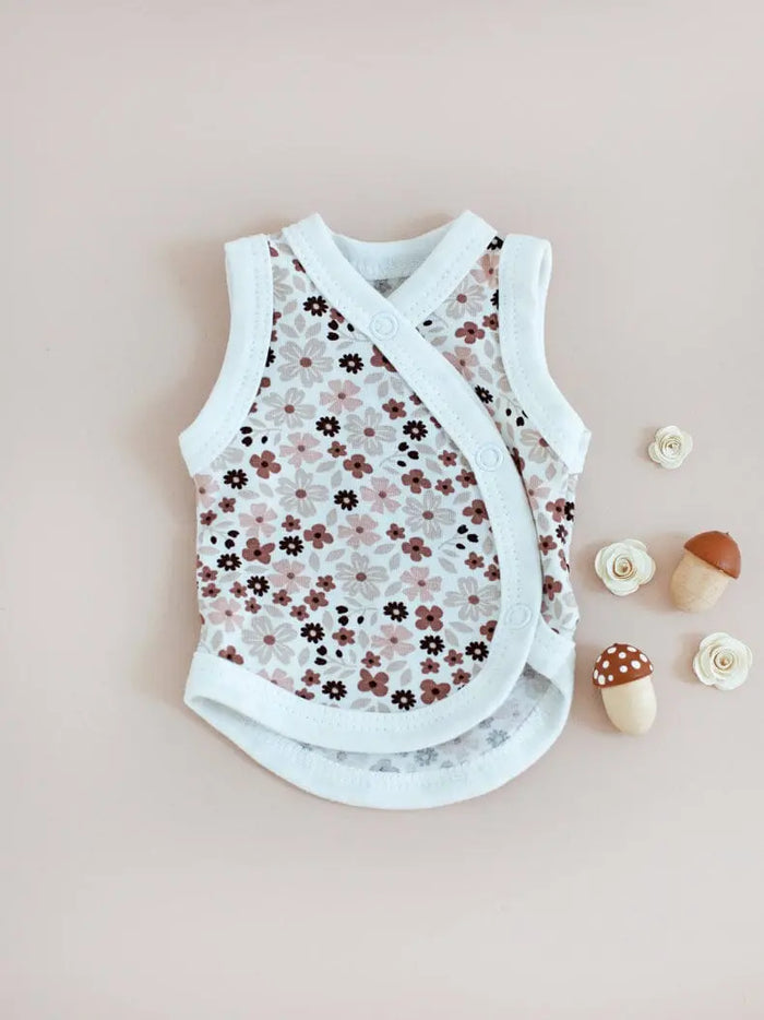 Premature Baby Girl Vest, Ditsy Floral Bodysuit / Vest Tiny & Small