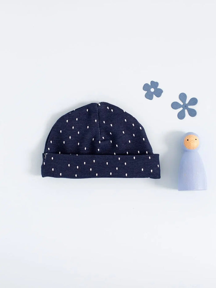 Premature Baby Hat, Blue, Midnight Snow Hat Tiny & Small
