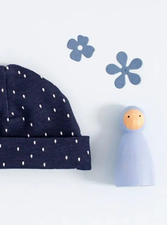 Premature Baby Hat, Blue, Midnight Snow Tiny & Small