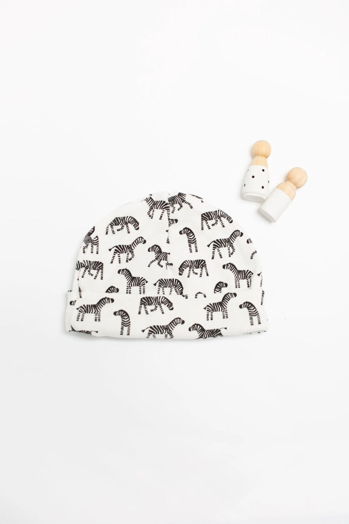 Round Hat, Little Zebras, Premium 100% Organic Cotton Hat Tiny & Small