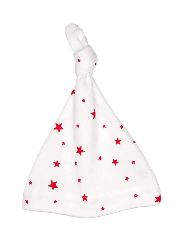 Premature Baby Knotted Hat and Towelling Socks Set - Red Stars Hat, Mitts & Booties Set Little Mouse Baby Clothing & Gifts