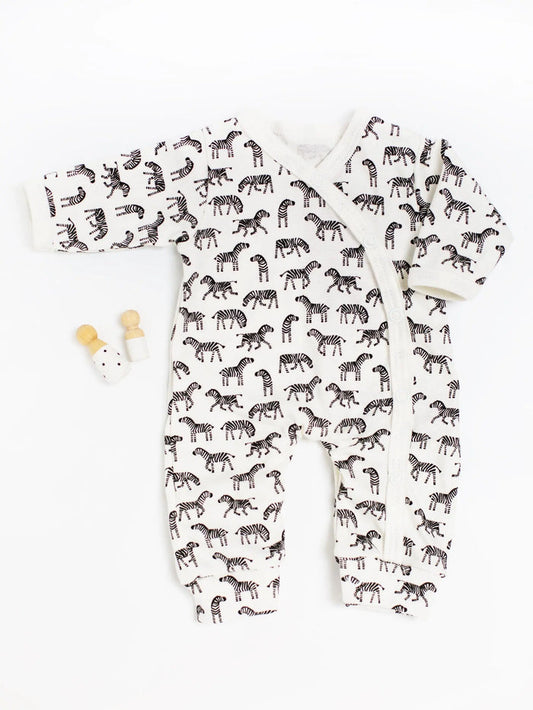 Premature Baby Sleepsuit, Zebras, 100% Organic Cotton Sleepsuit / Babygrow Tiny & Small