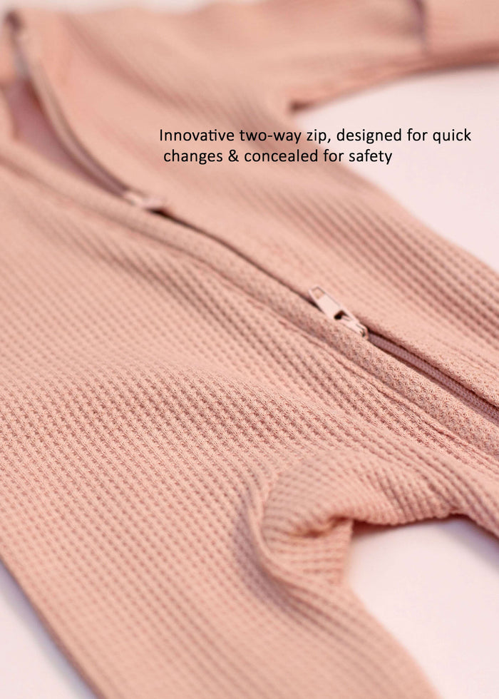 Premature Baby Sleepsuit With 2 Zips & Mitts - Dusky Pink Sleepsuit / Babygrow Little Dreamer