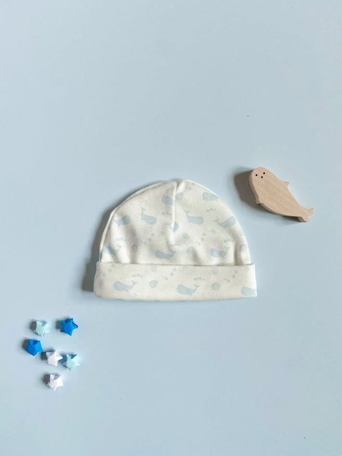 Premature Round Hat, Ocean Blue, Premium 100% Organic Cotton Hat Tiny & Small