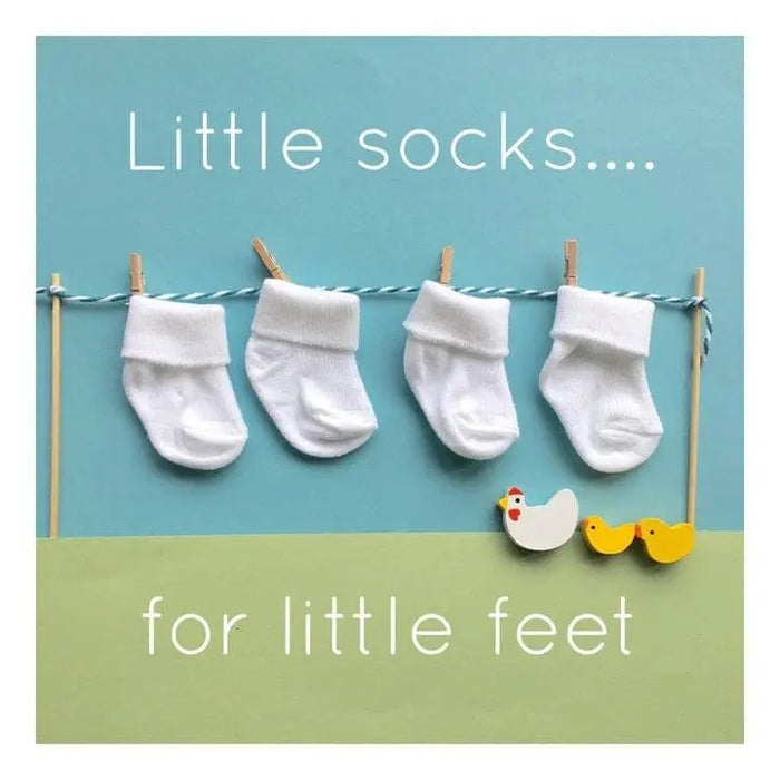 Tiny Baby Socks, White, 3 Pack Socks Little Mouse Baby Clothing & Gifts