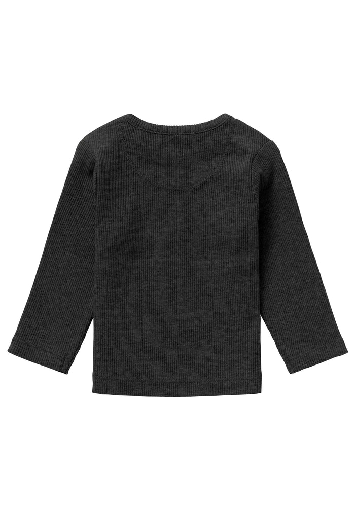 Premium Organic Ribbed Top - Dark Grey Top / T-shirt Noppies