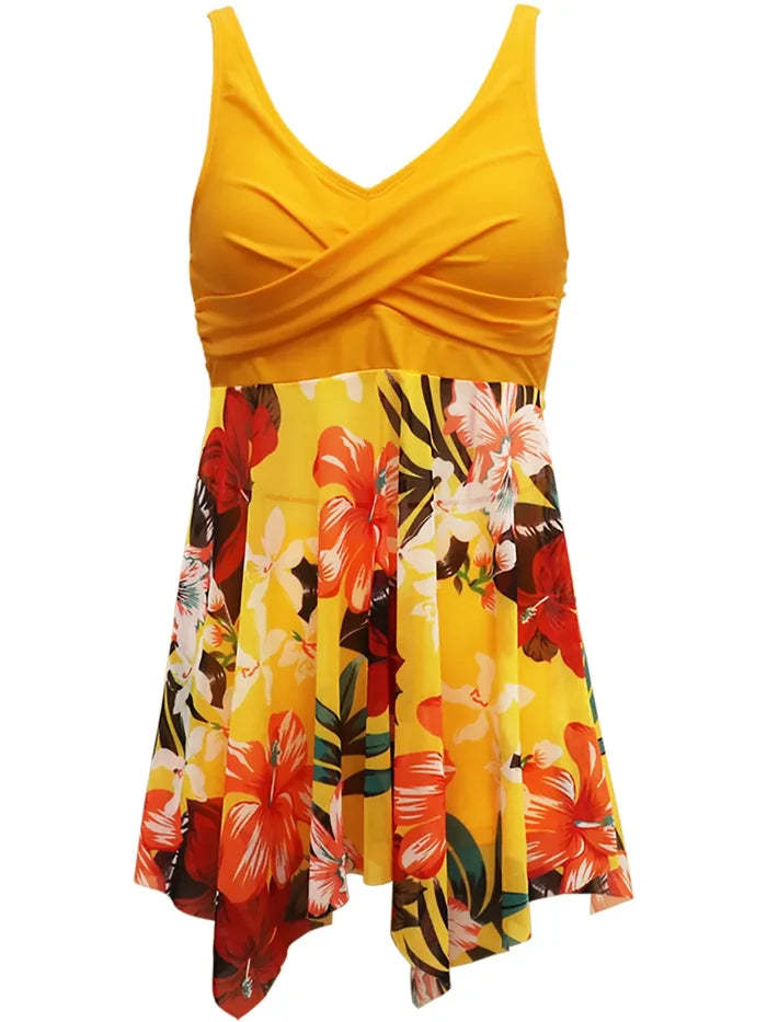 Printed Wide Strap Two-Piece Swim Set