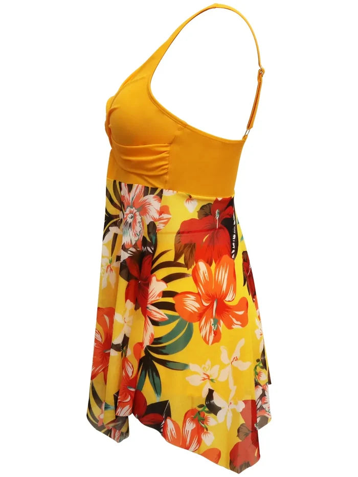 Printed Wide Strap Two-Piece Swim Set