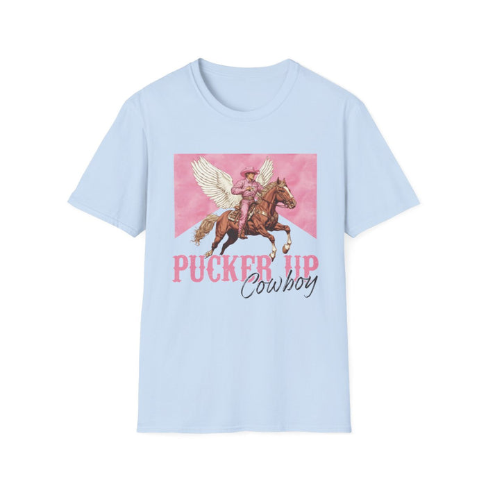 Pucker Up Cowboy T-Shirt - funny t-shirt by Cheeky Business