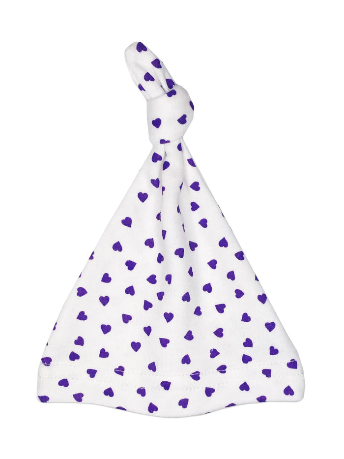 Purple Hearts Knotted Premature Baby Hat Hat Little Mouse Baby Clothing & Gifts