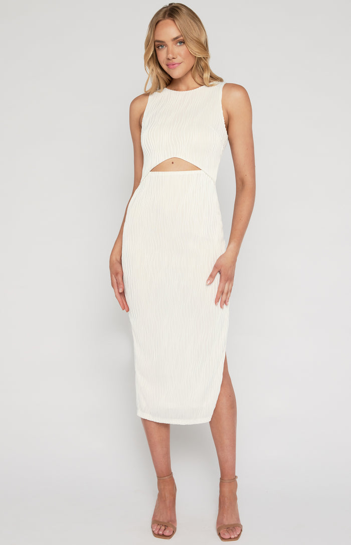 Queenie Midi Dress - White - Runway Goddess