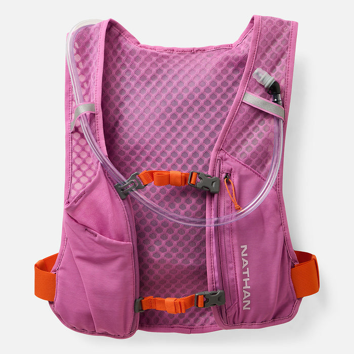 color:Fuchsia/Orange Blaze||view:sku image primary||seo:Nathan QuickStart 3.0 4 Liter Hydration Pack - Fuchsia/Orange Blaze - Front View