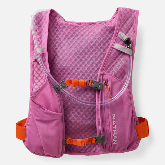 color:Fuchsia/Orange Blaze||view:sku image primary||seo:Nathan QuickStart 3.0 4 Liter Hydration Pack - Fuchsia/Orange Blaze - Front View