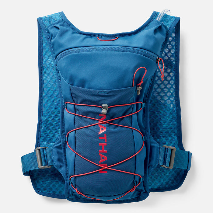 color:Electric Blue/Ribbon Red||view:sku image back||seo:Nathan QuickStart 3.0 6 Liter Hydration Pack - Electric Blue/Ribbon Red - Front View