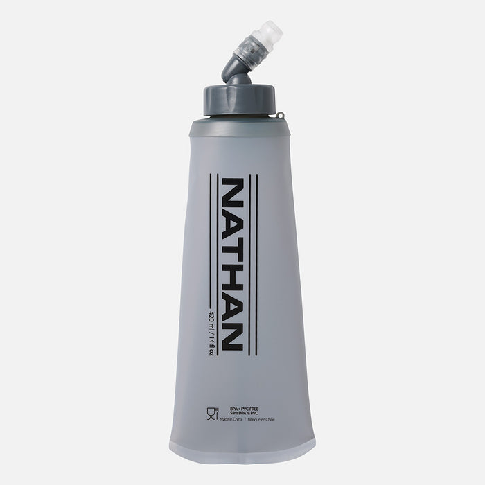 color:Clear||view:sku image primary||seo:Nathan QuickStart Soft Hydration Flask 14oz (420 ml) - Front View