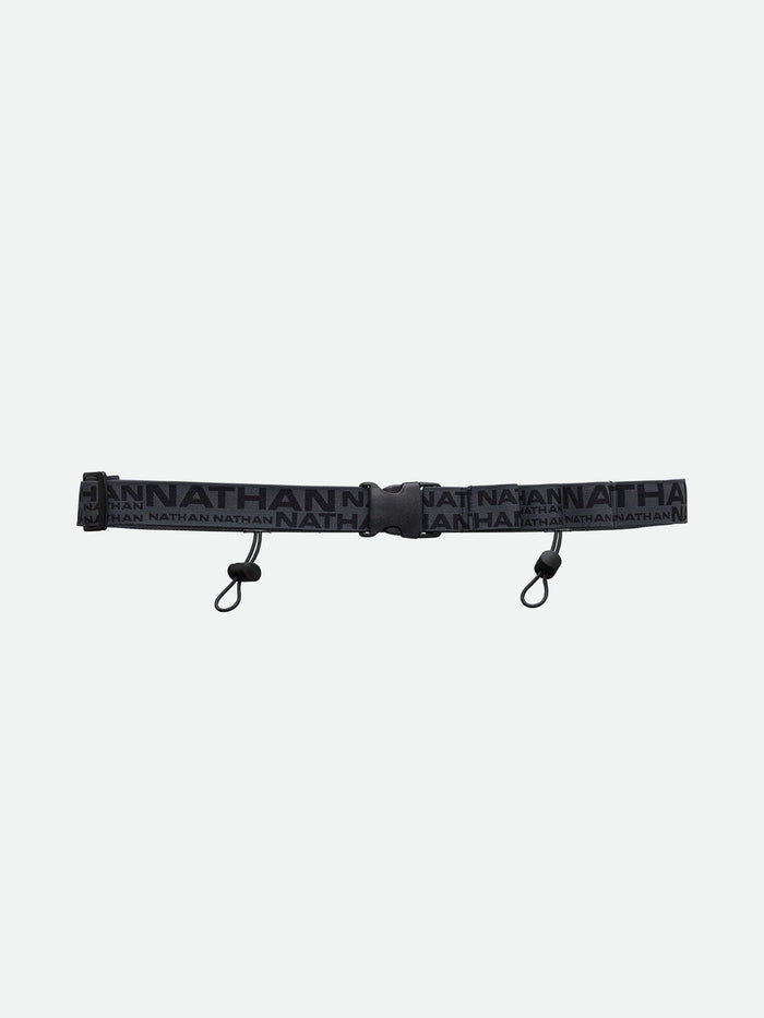 color:Black/Reflective Silver||view:SKU Image Primary||seo:NATHAN Race Number Belt Nutrition Waist Belt - Black/Reflective Silver - Front View
