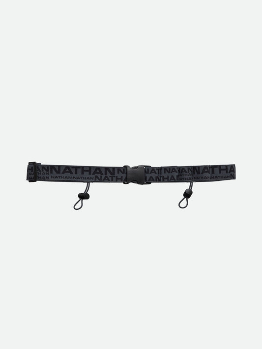 color:Black/Reflective Silver||view:SKU Image Primary||seo:NATHAN Race Number Belt Nutrition Waist Belt - Black/Reflective Silver - Front View