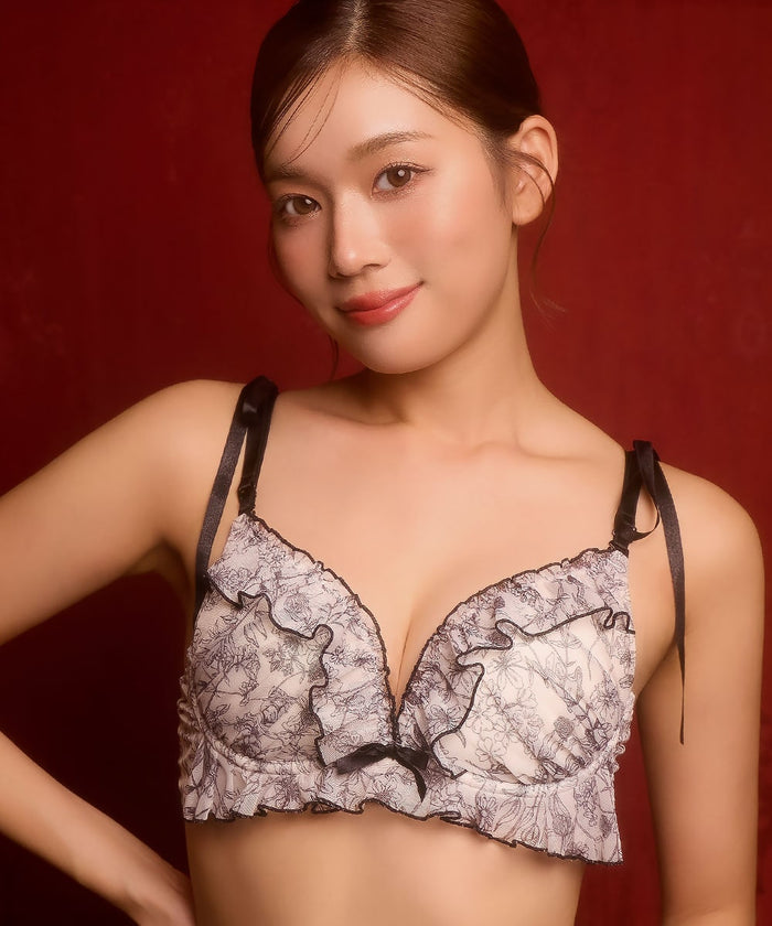 Raku Many Flowers Comfort Push-Up Bra