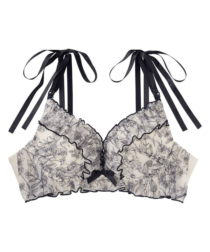 Raku Many Flowers Comfort Push-Up Bra