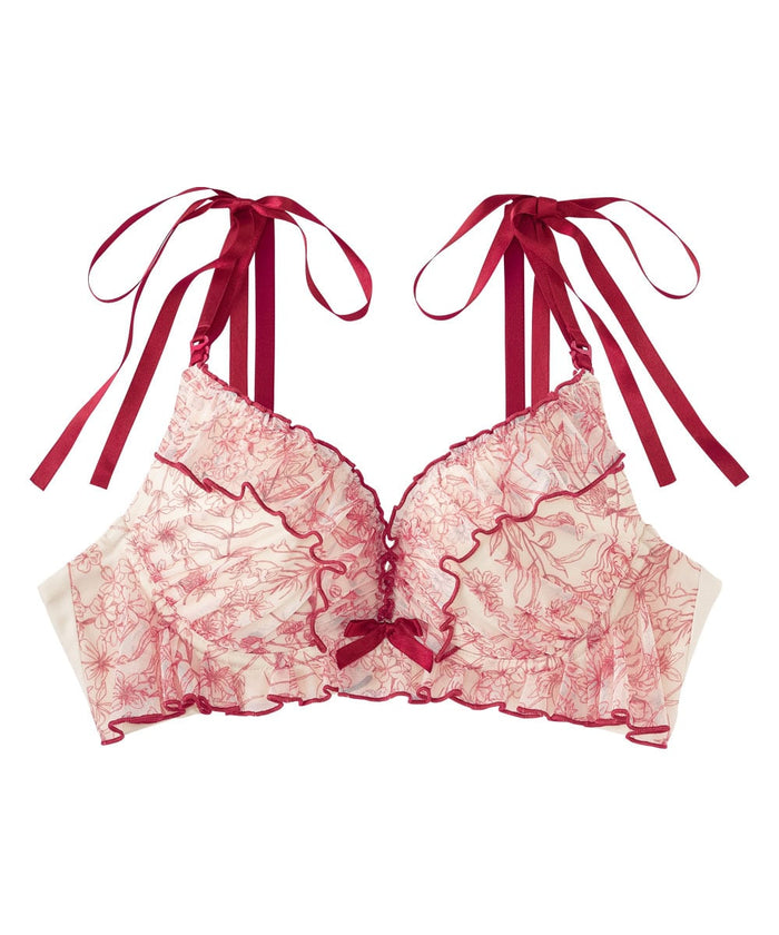 Raku Many Flowers Comfort Push-Up Bra