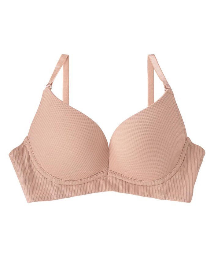 Raku Seamless Ribbed Comfort Push-Up T-Shirt Bra
