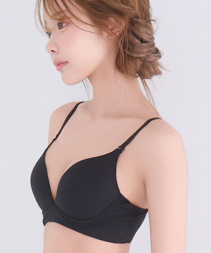 Raku Seamless Ribbed Comfort Push-Up T-Shirt Bra