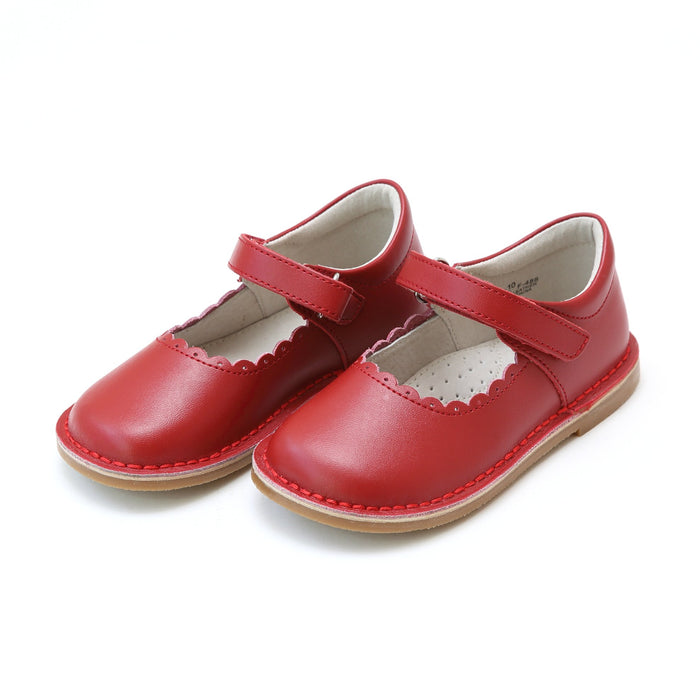 Red Caitlin Scalloped Mary Jane (SALE)