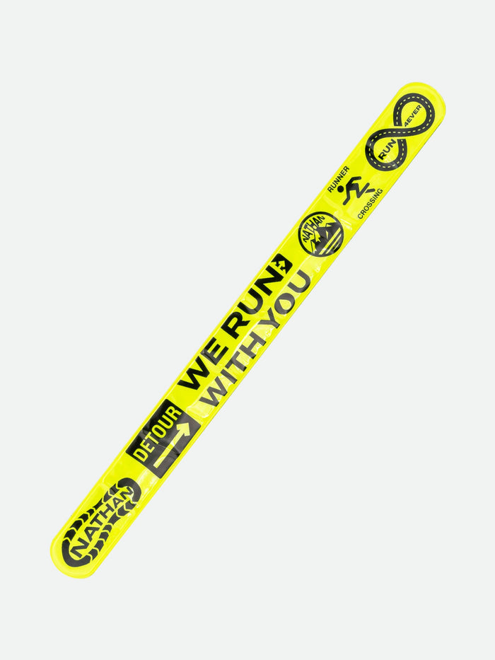 color:Inspired/Hi-Viz Yellow||view:SKU Image Primary||seo:Nathan Reflex Slap Bands - 2 Pack - Hi-Viz Yellow - Lay Flat