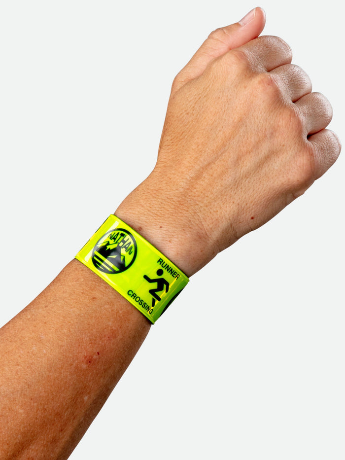 color:Inspired/Hi-Viz Yellow||seo:Nathan Reflex Slap Bands - 2 Pack - Hi-Viz Yellow - On Model