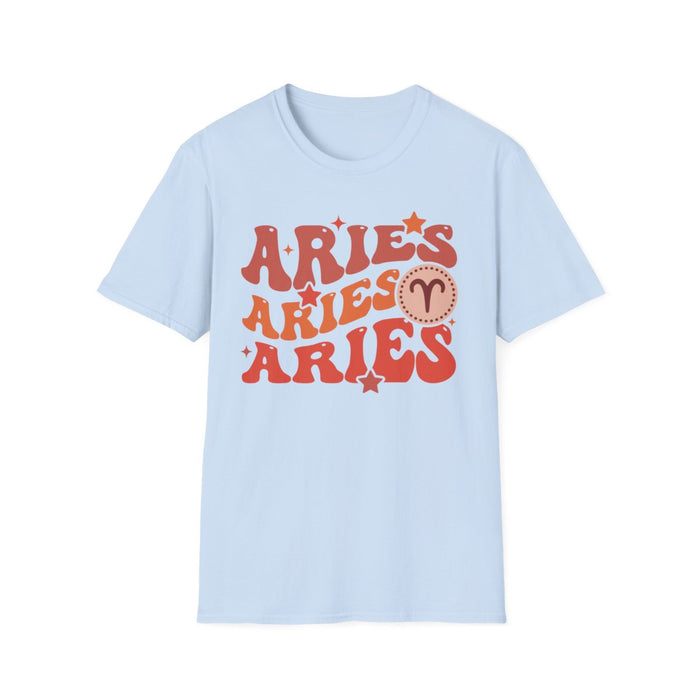 dark chocolate t-shirt showing Aries zodiac retro design detail