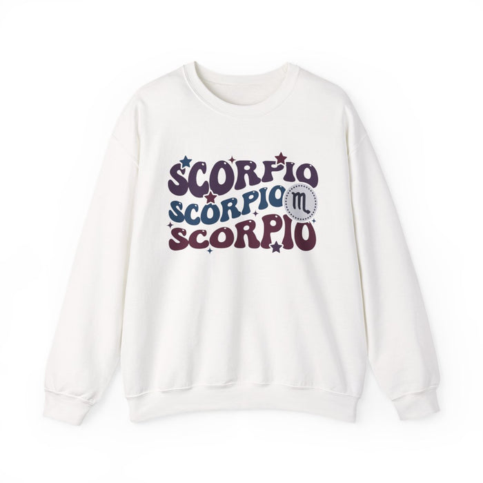 sand sweatshirt with retro scorpio zodiac design for astrology lovers