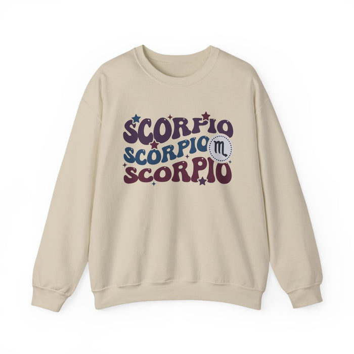 sport grey sweatshirt with retro scorpio zodiac celestial graphic print