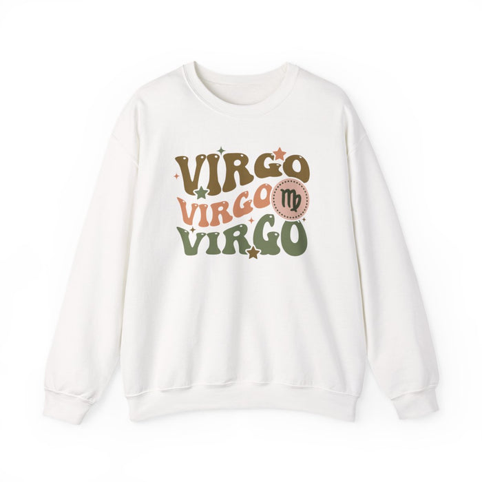 sand sweatshirt with vintage virgo astrology zodiac sign print