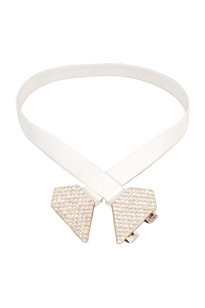 Rhinestone Heart Buckle Elastic Belt
