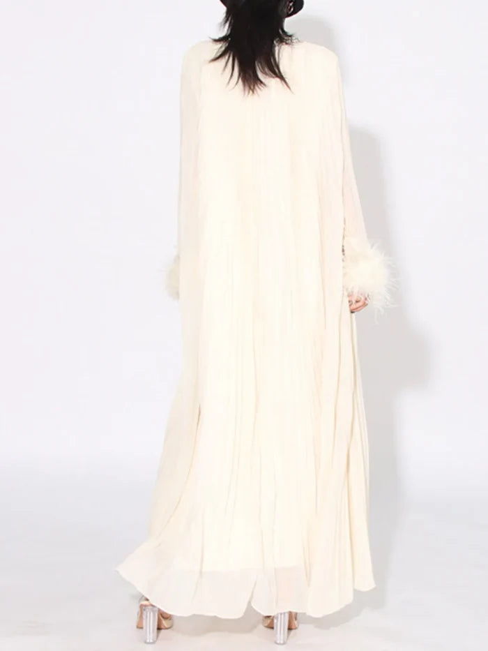 Rhinestone Long Sleeve Maxi Dress
