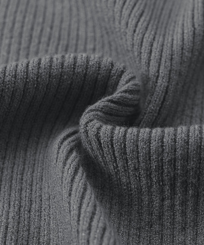 Rib Knit Full-Zip Hoodie Top and Bottom Set