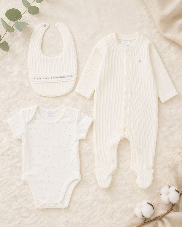 Ribbed Velour Nursery Layette Set Set Rock a Bye Baby
