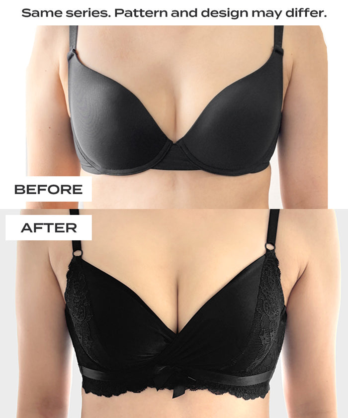 Ribbon Lace Side Support Push-Up Bra